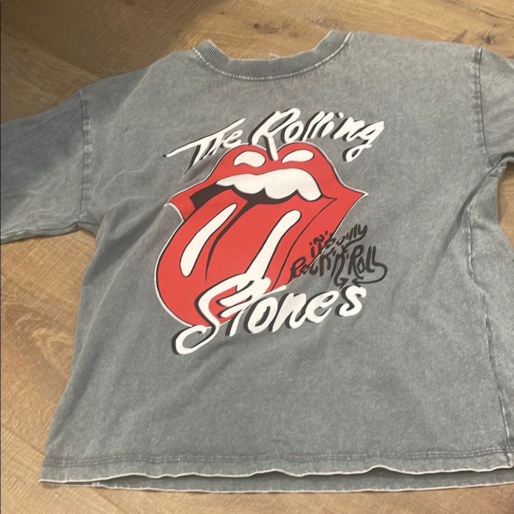Zara Rolling Stones Kids Gray Graphic Tee
